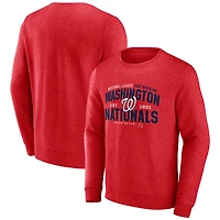 Sweat-shirt à enfiler Fanatics Heathered Red Washington Nationals Classic Move pour hommes