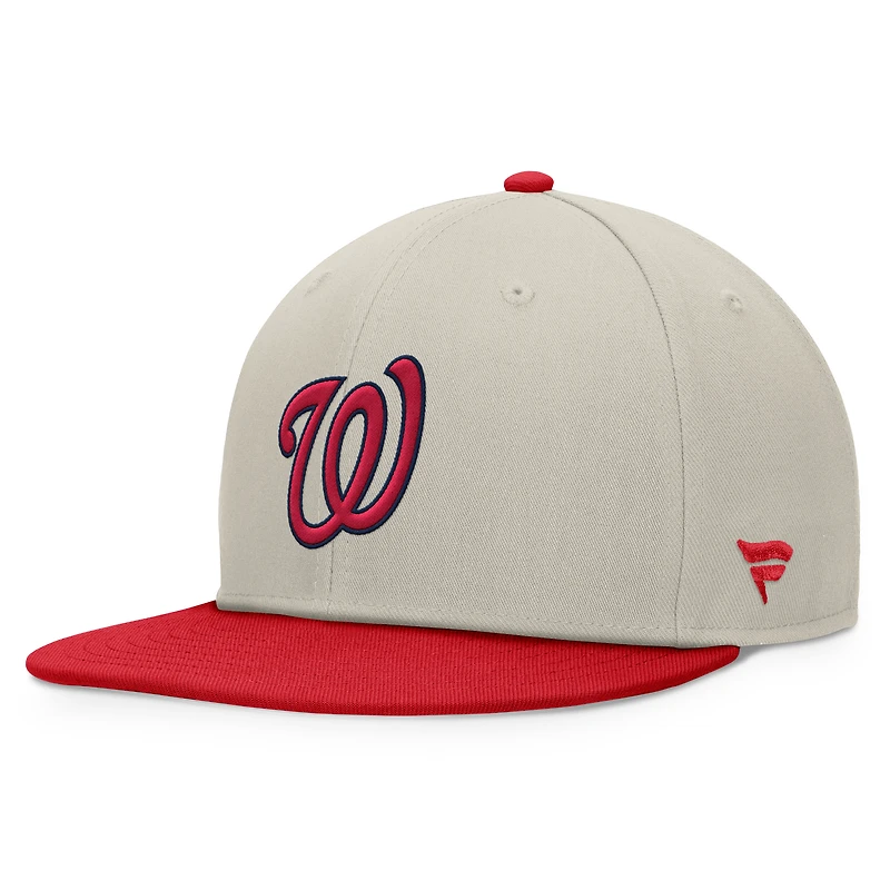 Men's Fanatics Khaki/Red Washington Nationals Team Two-Tone Snapback Hat