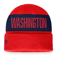 Men's Fanatics Red/Navy Washington Nationals Wordmark Cuffed Knit Hat