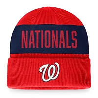 Men's Fanatics Red/Navy Washington Nationals Wordmark Cuffed Knit Hat