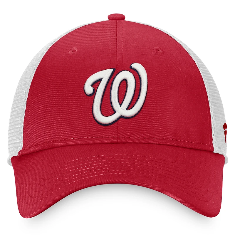 Casquette de camionneur structurée Fanatics rouge/blanc Washington Nationals Core Snapback pour hommes