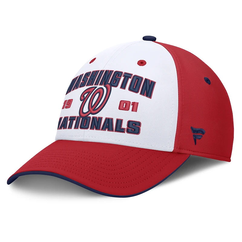 Casquette structurée Jammed Flex rouge et blanche des Washington Nationals de Fanatics pour homme