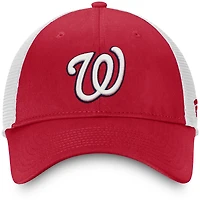 Casquette réglable de camionneur non structurée Fanatics rouge/blanc de l'équipe des Nationals de Washington pour hommes