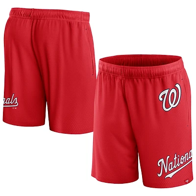 Men's Fanatics  Red Washington Nationals Clincher Mesh Shorts