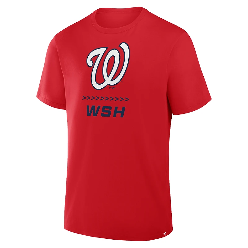 T-shirt rouge fanatiques pour hommes Washington Nationals Clubhouse Legacy Side Swipe