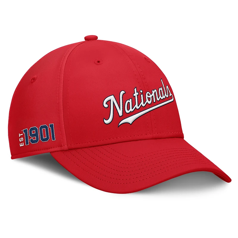 Casquette Fanatics pour homme, rouge, avec logo Flex des Nationals de Washington