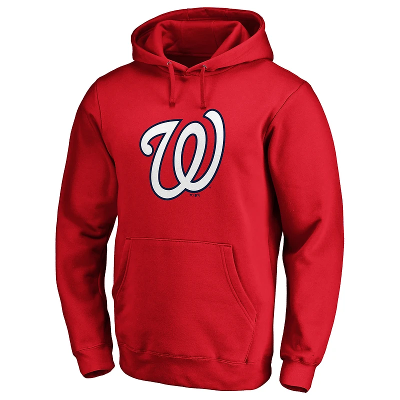 Sweat à capuche ajusté avec logo officiel des Washington Nationals Fanatics pour hommes, rouge