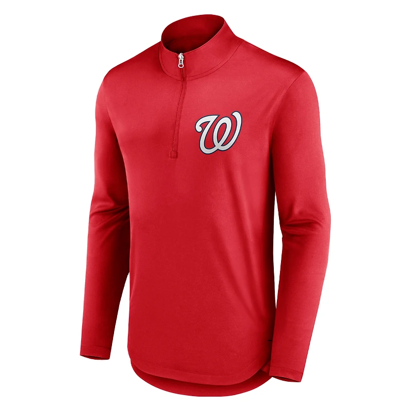 Pull léger à fermeture éclair quart de tour Tough Minded pour homme Fanatics Red Washington Nationals