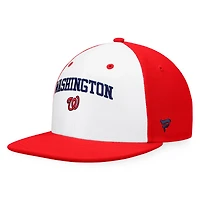 Casquette ajustée à blocs de couleurs emblématiques Fanatics pour hommes, blanc/rouge, Washington Nationals