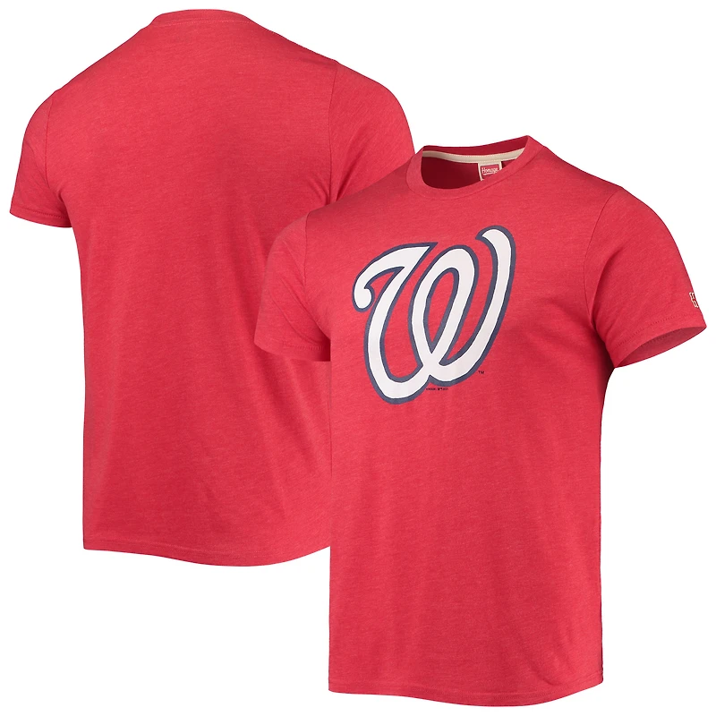 T-shirt homme en mélange de trois matières, hommage aux Washington Nationals rouges, logo dessiné à la main