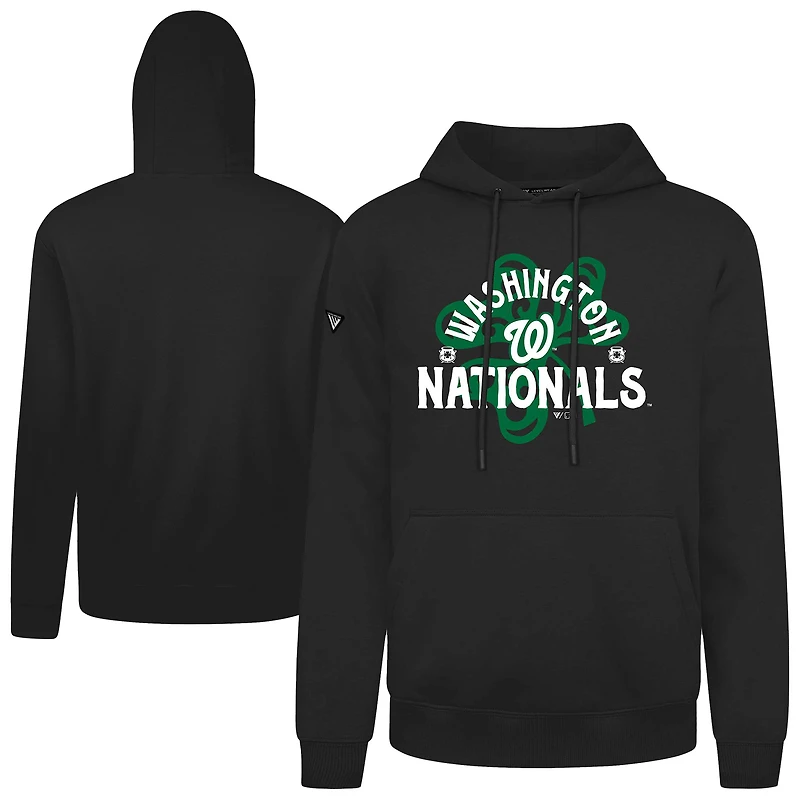 Sweat à capuche noir Washington Nationals St. Patrick's Day Podium Shamrock pour homme Levelwear