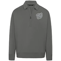 Men's Levelwear Gray Washington Nationals Luxe Signature Quarter-Zip Pullover