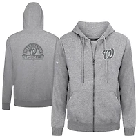 Men's Levelwear Gray Washington Nationals Podium Banner Arch Full-Zip Hoodie