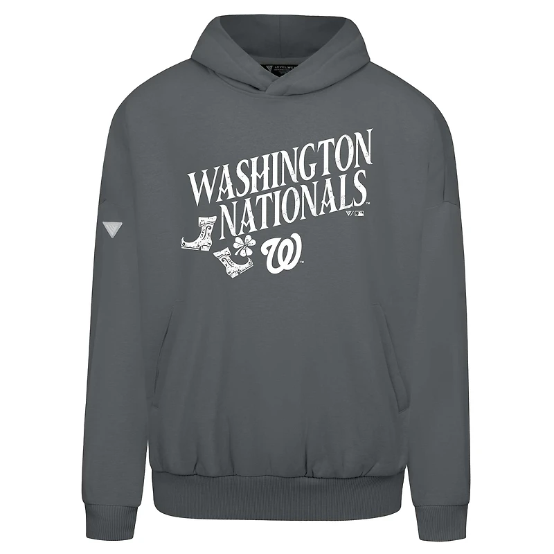 Men's Levelwear  Gray Washington Nationals St. Patrick's Day Pullover Hoodie