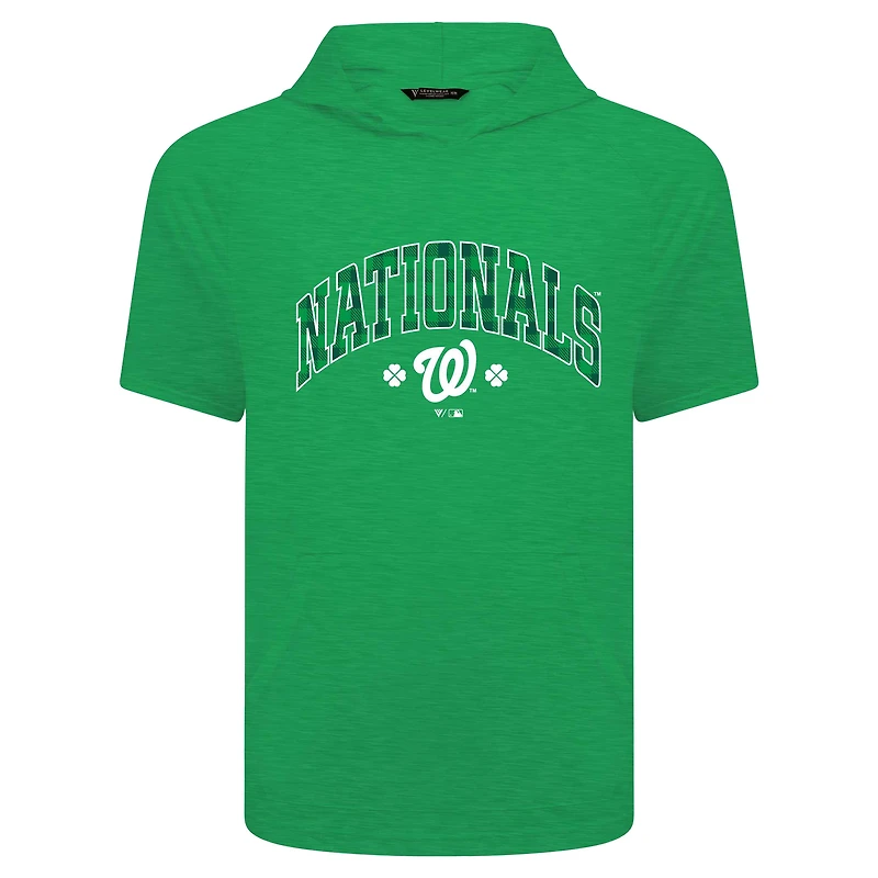 Men's Levelwear Green Washington Nationals St. Patrick's Day Phase Plaid Short Sleeve T-Shirt Hoodie