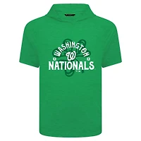 T-shirt à capuche manches courtes et imprimé trèfle de la Saint-Patrick des Nationals Washington pour homme Levelwear