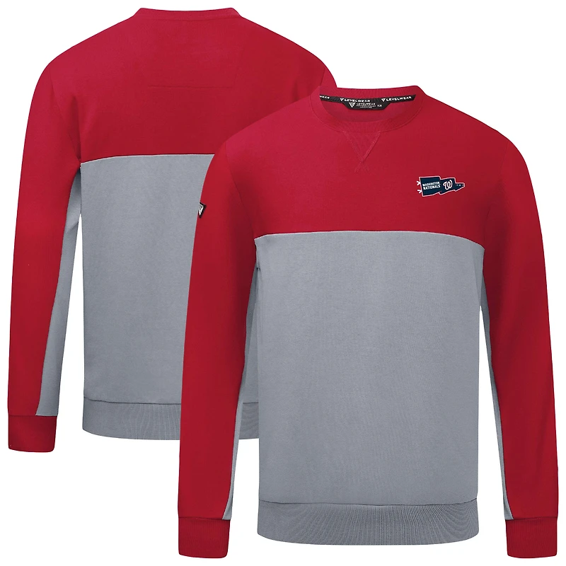 Men's Levelwear Red/Gray Washington Nationals Legacy Rafters Pullover Sweatshirt