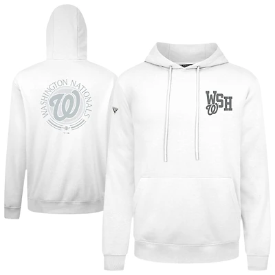 Men's Levelwear White Washington Nationals Podium Grain Pullover Hoodie