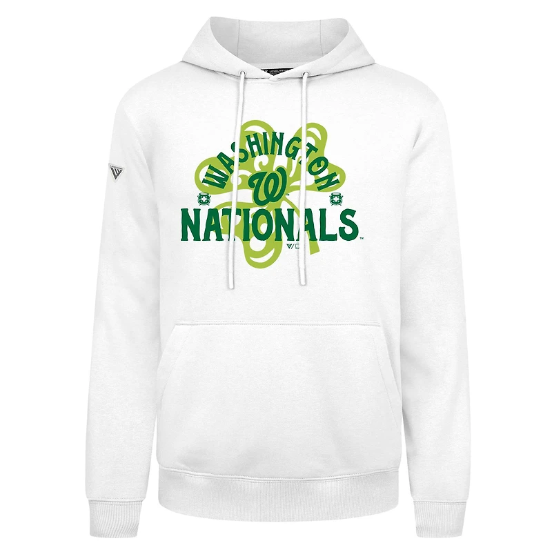 Sweat à capuche blanc Washington Nationals St. Patrick's Day Podium Shamrock pour homme Levelwear