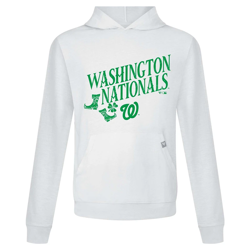 Sweat à capuche blanc pour homme avec bottes de relais la Saint-Patrick des Nationals Washington Levelwear