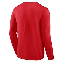 T-shirt à manches longues pour homme, logo athlétique rouge Washington Nationals Heart & Soul