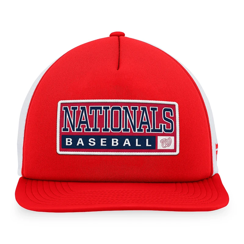 Men's Majestic Red/White Washington Nationals Foam Trucker Snapback Hat