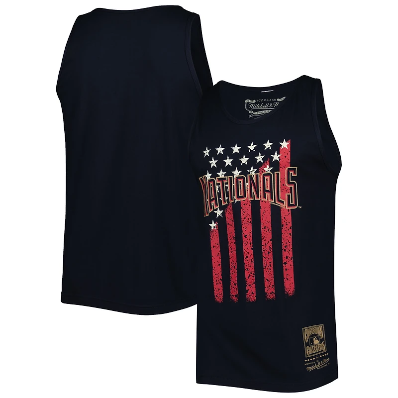 Débardeur pour homme Mitchell & Ness Navy Washington Nationals Cooperstown Collection Stars and Stripes