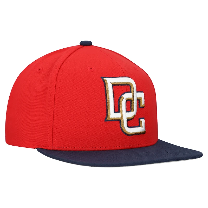 Casquette à rabat basique Mitchell & Ness rouge Washington Nationals Collection Cooperstown pour homme