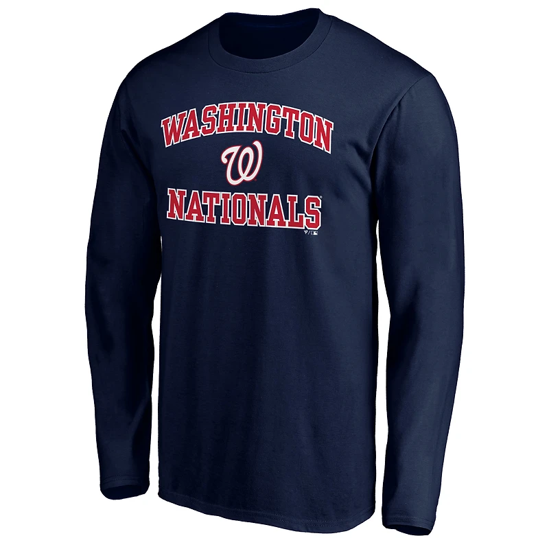 Men's  Navy Washington Nationals Heart & Soul Long Sleeve T-Shirt