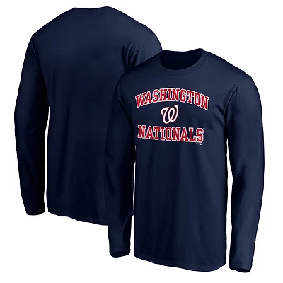 Men's  Navy Washington Nationals Heart & Soul Long Sleeve T-Shirt