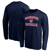 Men's  Navy Washington Nationals Heart & Soul Long Sleeve T-Shirt