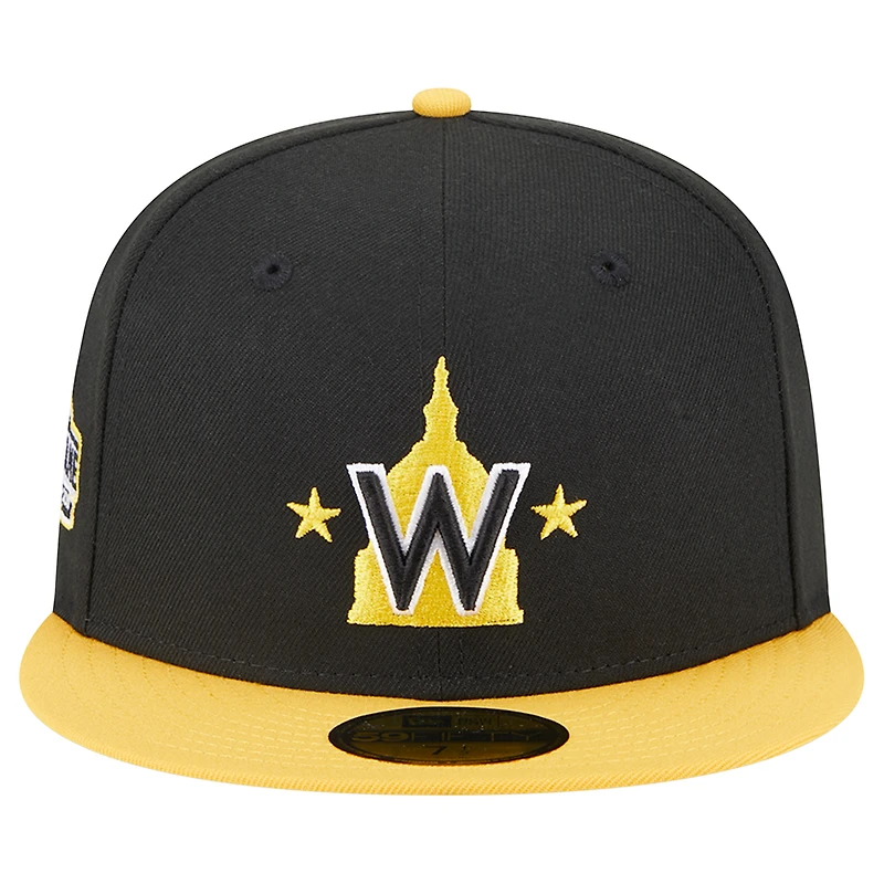 Casquette ajustée 59FIFTY Washington Nationals New Era pour homme, noir/doré