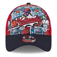 Casquette ajustable New Era 9FORTY rouge/bleu marine pour homme, édition 2025 des Washington Nationals, édition du week-end des joueurs de la MLB