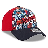 Casquette ajustable New Era 9FORTY rouge/bleu marine pour homme, édition 2025 des Washington Nationals, édition du week-end des joueurs de la MLB