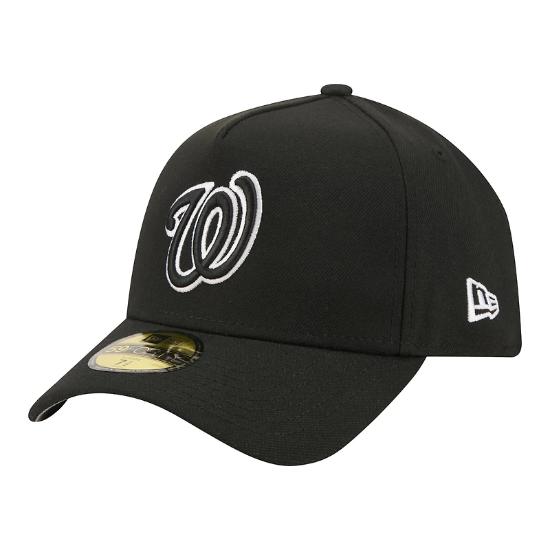 Men's New Era Black Washington Nationals A-Frame 59FORTY Fitted Hat