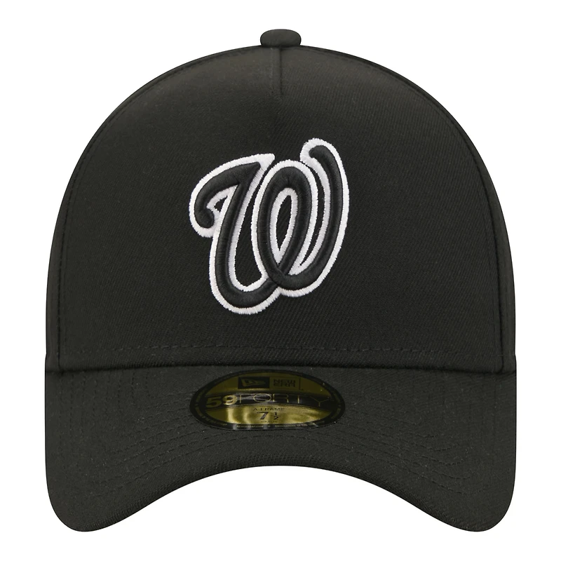 Men's New Era Black Washington Nationals A-Frame 59FORTY Fitted Hat