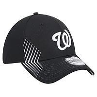 Casquette flexible Active Dash Mark 39THIRTY des Washington Nationals New Era noire pour hommes