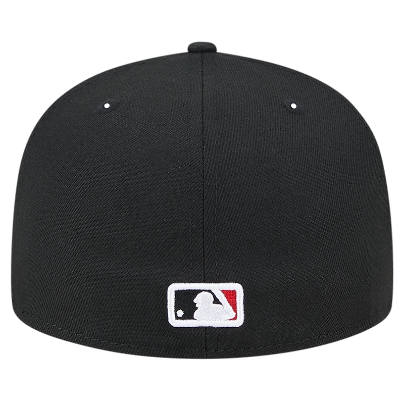 Men's New Era Black Washington Nationals Checkered Undervisor 59FIFTY Fitted Hat