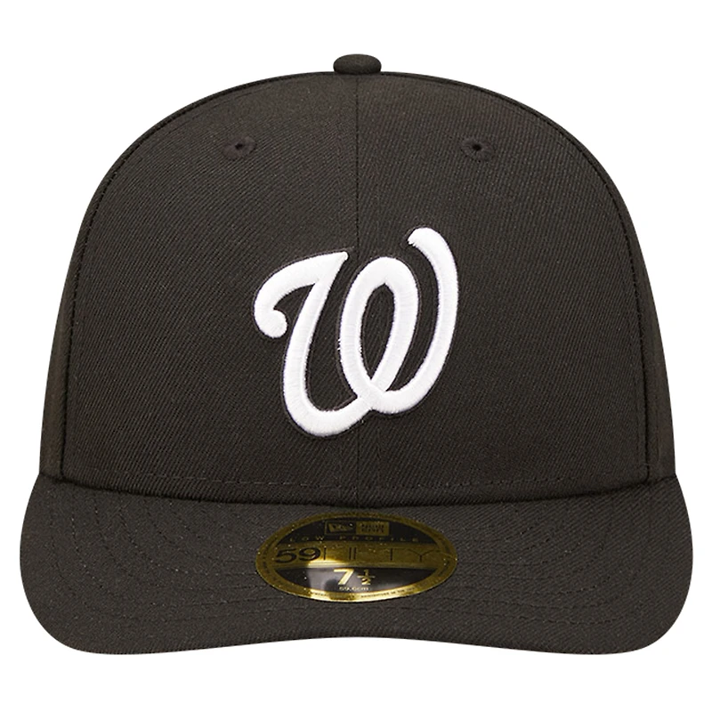 Casquette ajustée 59FIFTY à profil bas des Washington Nationals New Era pour hommes, noire