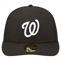 Casquette ajustée 59FIFTY à profil bas des Washington Nationals New Era pour hommes, noire