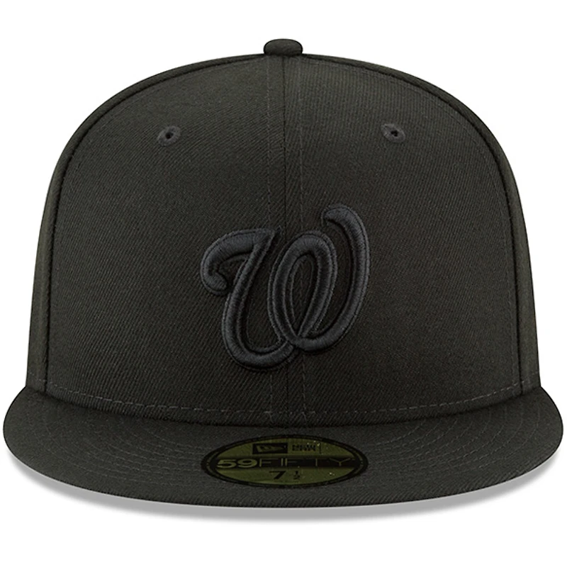 Casquette ajustée New Era noire pour homme, logo principal des Washington Nationals, modèle 59FIFTY.