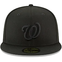 Casquette ajustée New Era noire pour homme, logo principal des Washington Nationals, modèle 59FIFTY.