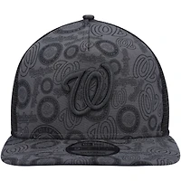Men's New Era Black Washington Nationals Repeat A-Frame 9FIFTY Trucker Snapback Hat