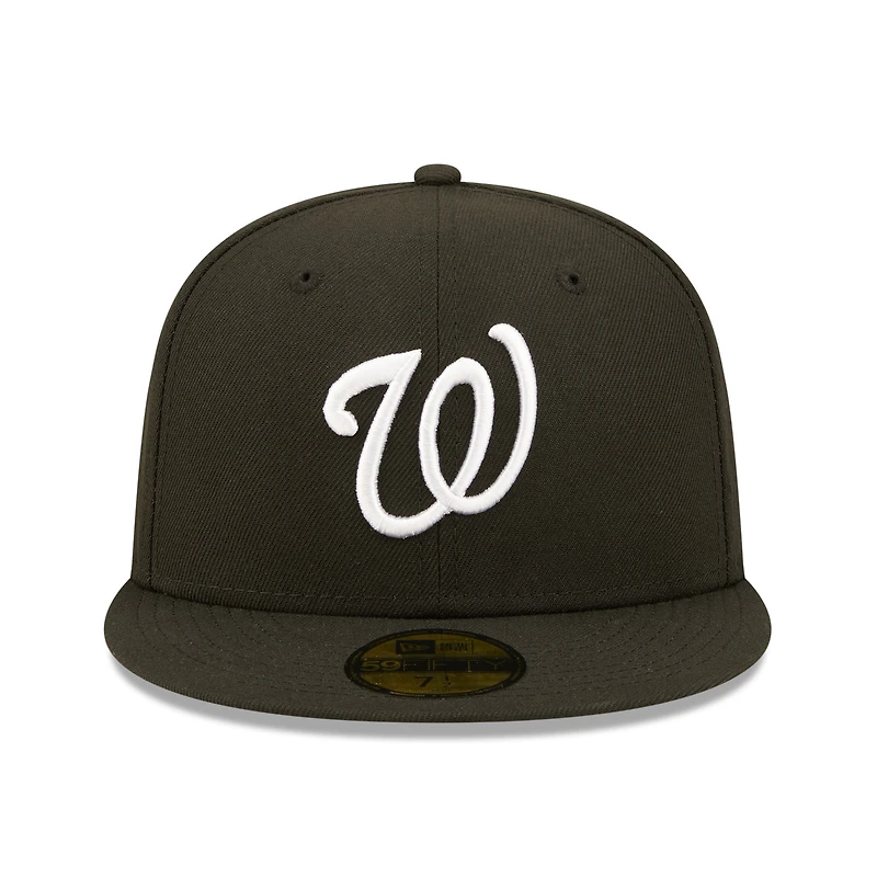 Men's New Era Black Washington Nationals Team Logo 59FIFTY Fitted Hat