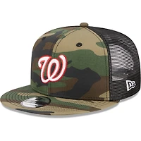 Men's New Era Camo Washington Nationals Woodland Camo Trucker 9FIFTY Snapback Hat