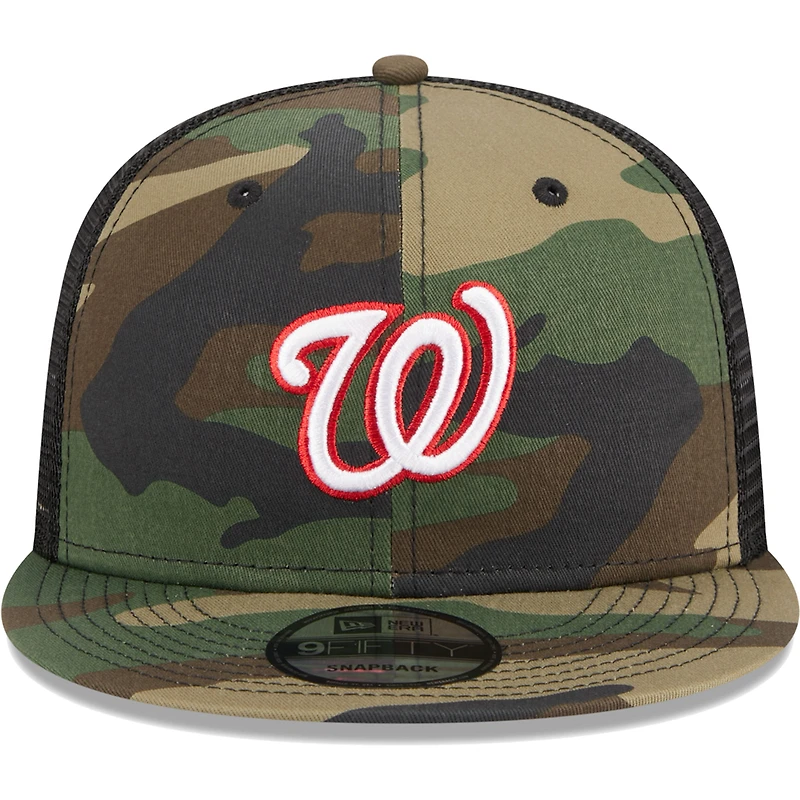 Men's New Era Camo Washington Nationals Woodland Camo Trucker 9FIFTY Snapback Hat