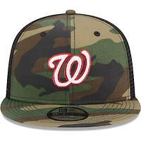 Men's New Era Camo Washington Nationals Woodland Camo Trucker 9FIFTY Snapback Hat