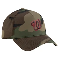 Men's New Era Camo Washington Nationals Woodland Team Pop 9FORTY A-Frame Adjustable Hat