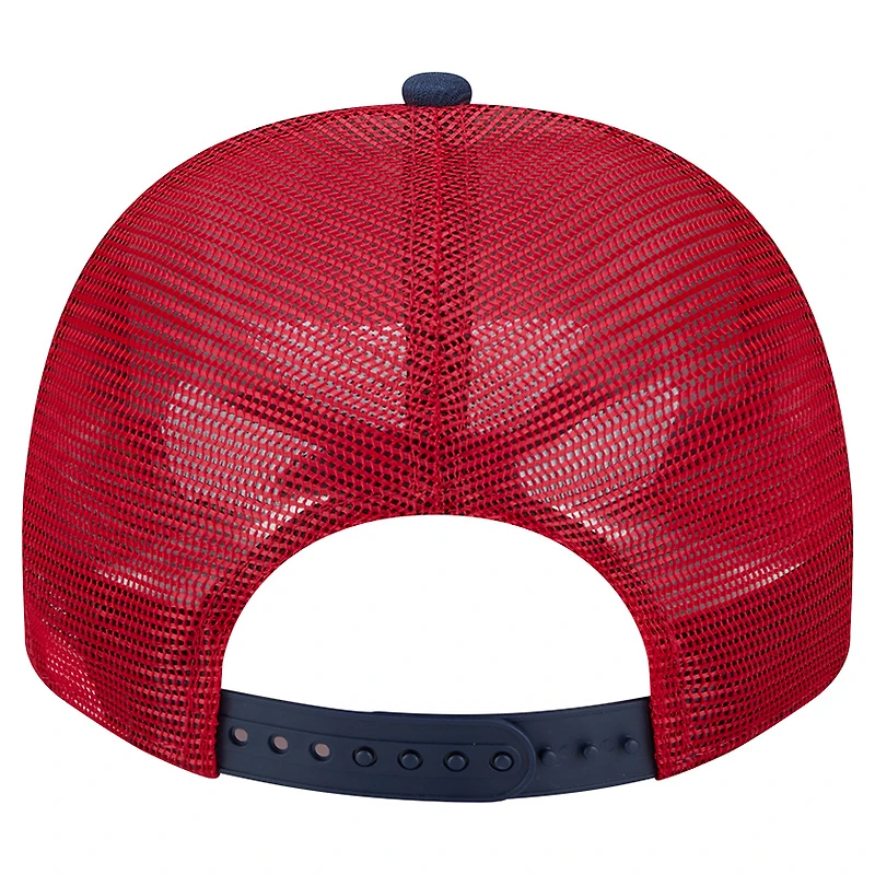 Men's New Era Cream/Red Washington Nationals Banner A-Frame 9FIFTY Trucker Snapback Hat