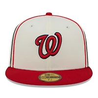Casquette ajustée New Era Washington Nationals Chrome Sutash 59FIFTY pour homme, crème/rouge